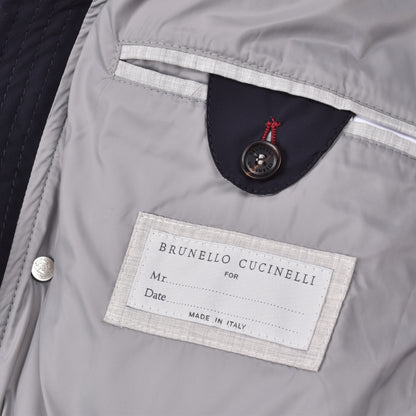 BRUNELLO CUCINELLI MEN'S DOWN FILLED NAVY BLUE PUFFER PARKA OUTERWEAR/JACKET