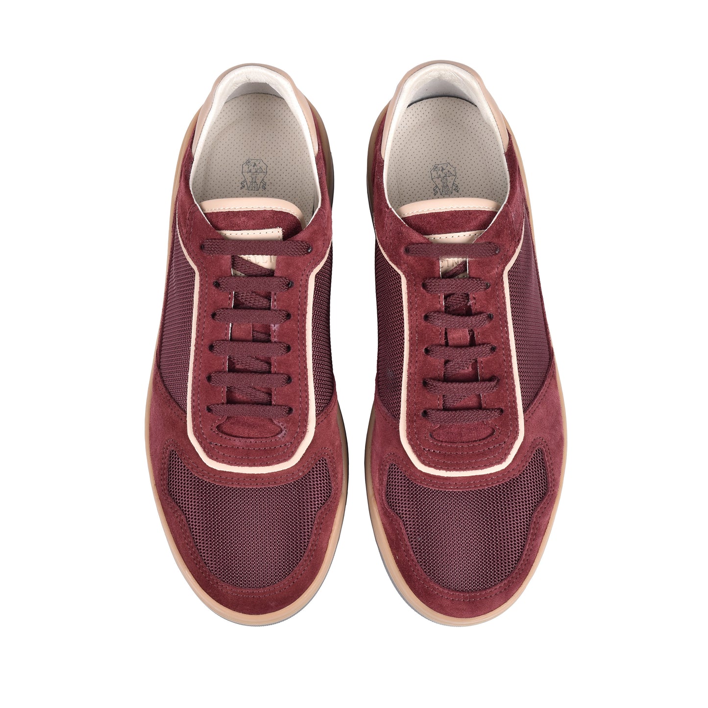 BRUNELLO CUCINELLI MEN'S 100% LEATHER TWO TONE FASHION RUNNER SNEAKERS SHOE NEW